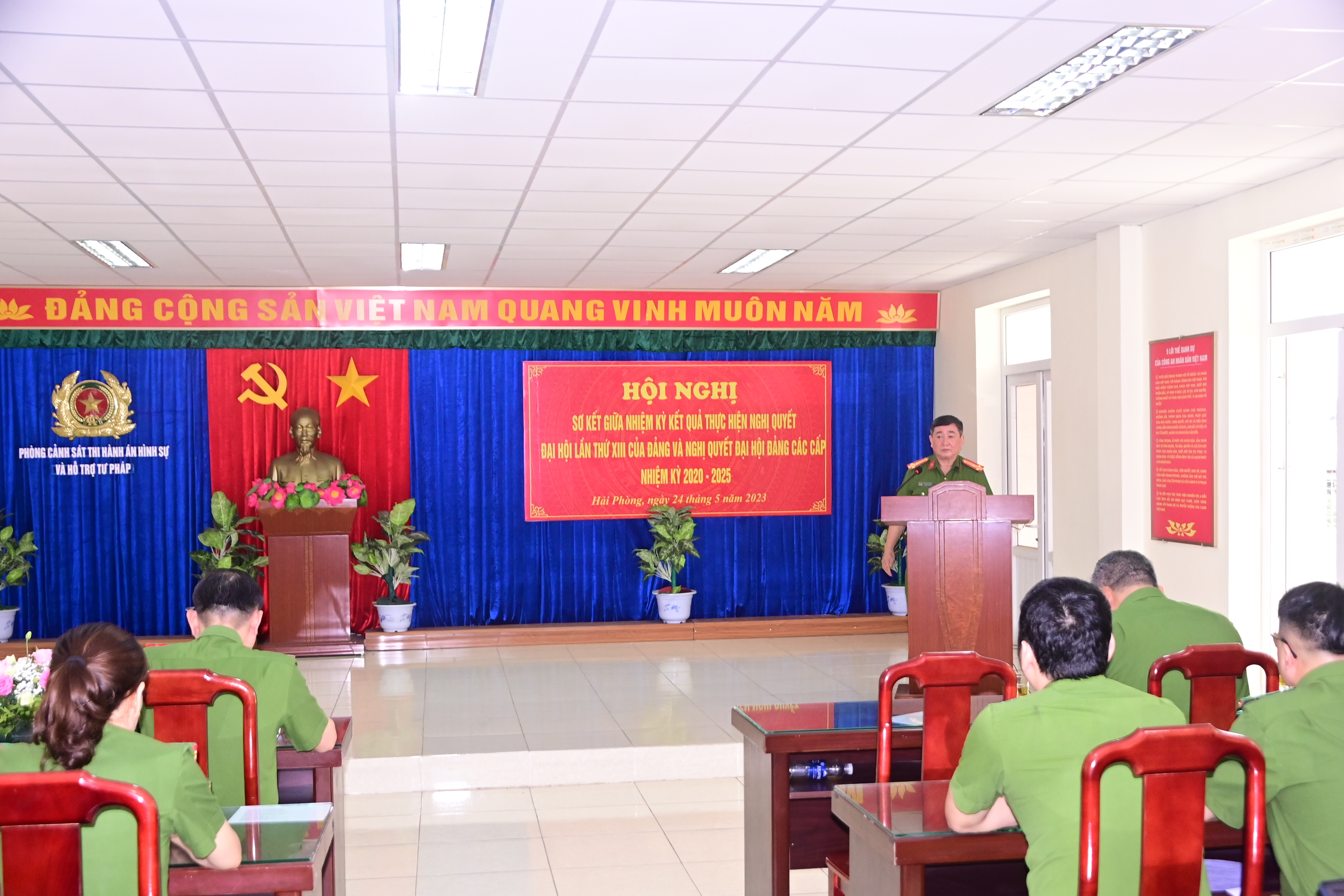 Đảng ủy Phòng Cảnh sát Thi hành án hình sự và Hỗ trợ tư pháp: Quyết tâm thực hiện 4 nhiệm vụ trọng tâm